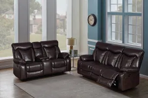 Zimmerman Upholstered Tufted Living Room Set Dark Brown SKU: 601711-S2