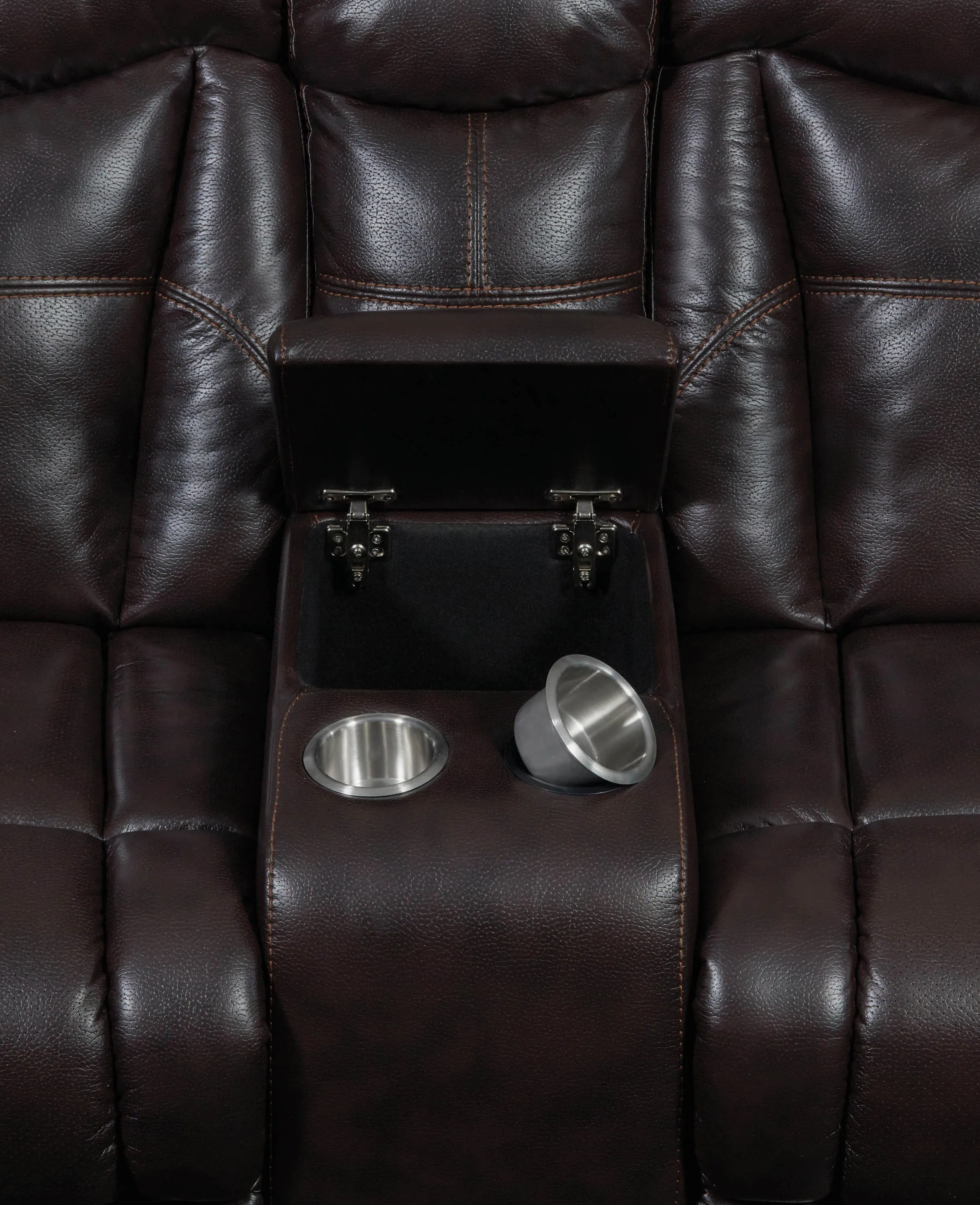 Zimmerman Upholstered Tufted Living Room Set Dark Brown SKU: 601711-S2