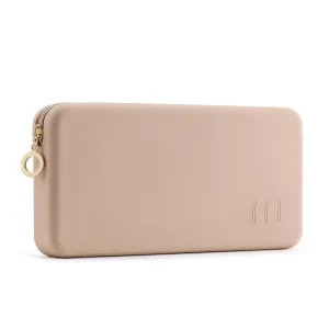 Zipper Makeup Brushes Bag for Travel, Large Silicone Makeup Brush Holder, Make up Brushes Pouch Case for Makeup Tools - Khaki